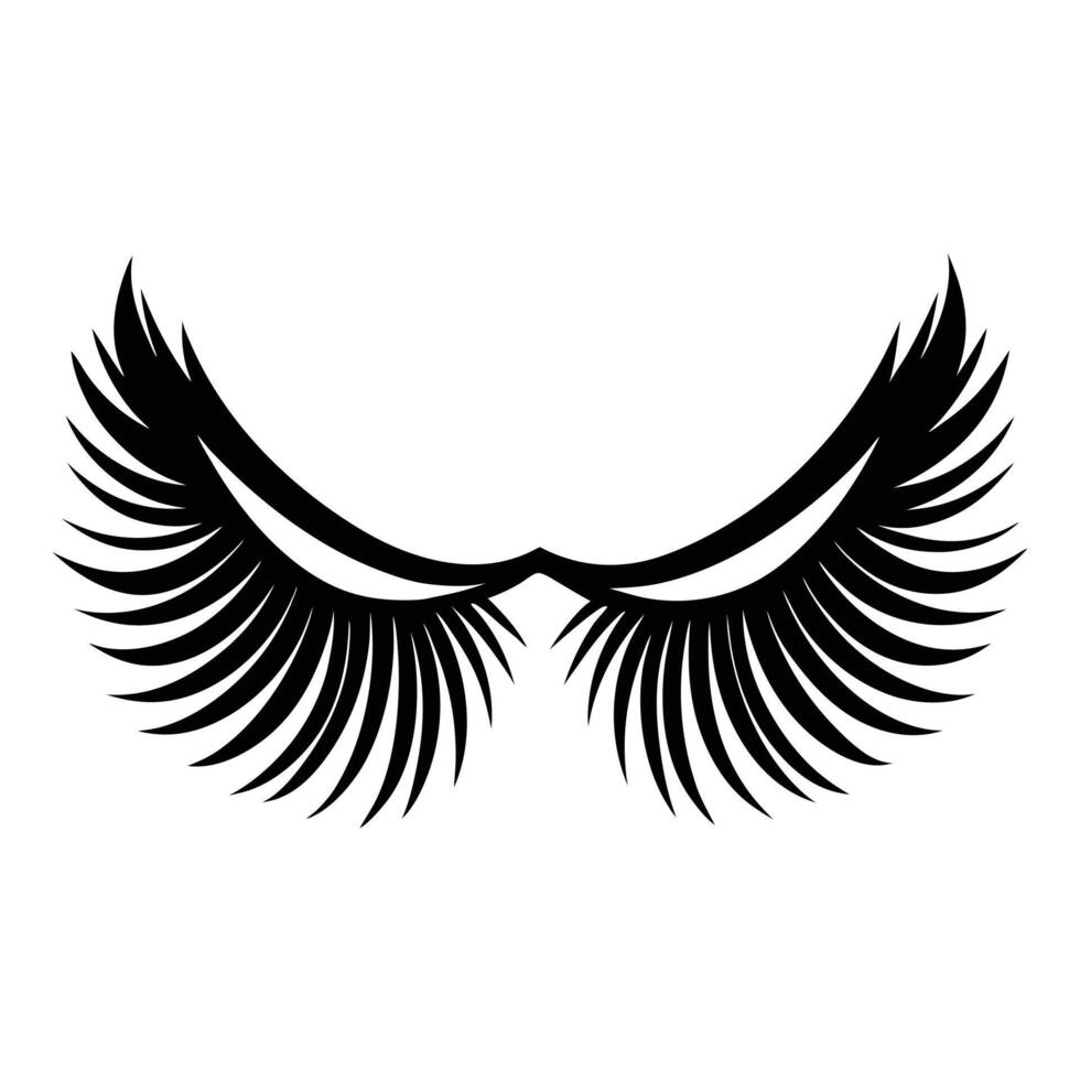 false eyelashes silhouette white background. vector