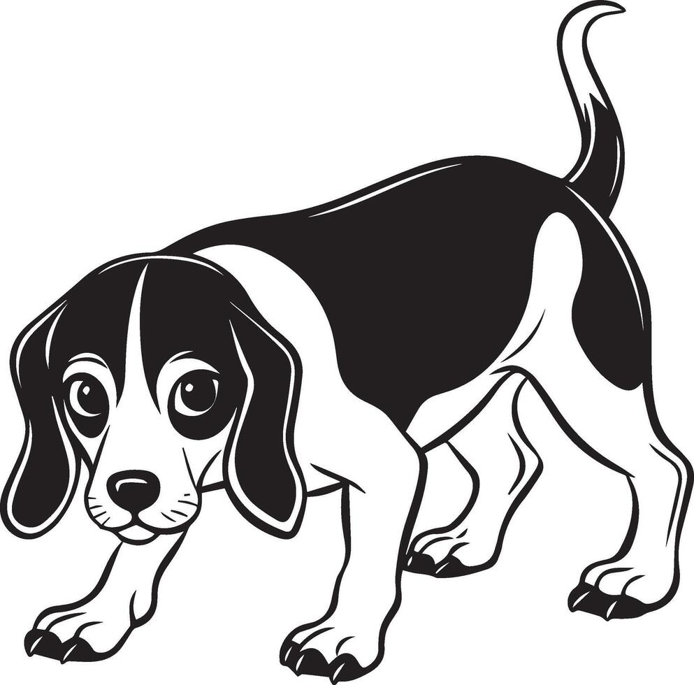 beagle dog illustration vector