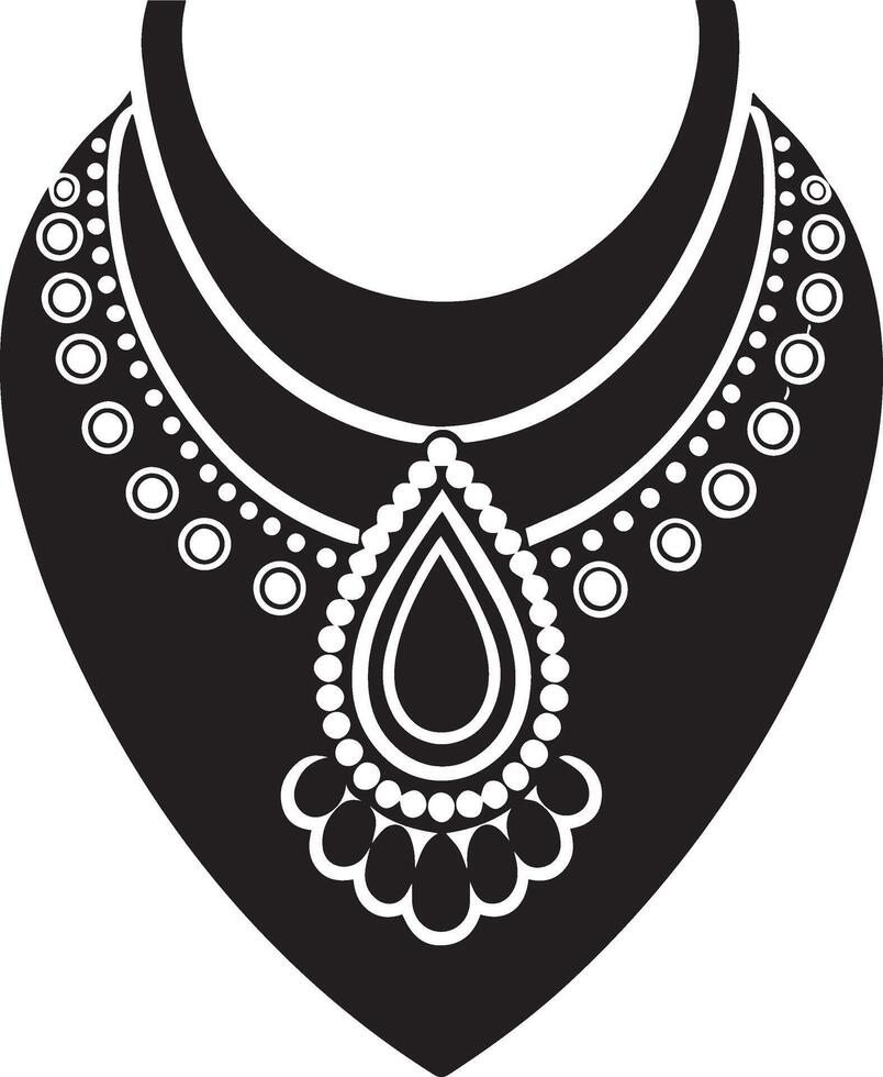 a black and white illustration of a necklace vector