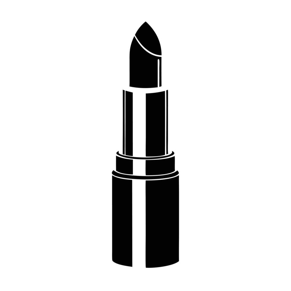 lipstick icon silhouette white background. vector