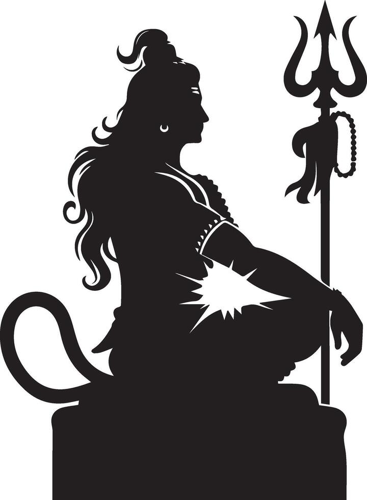lord shiv the lord of the gods, in the water with a trident vector