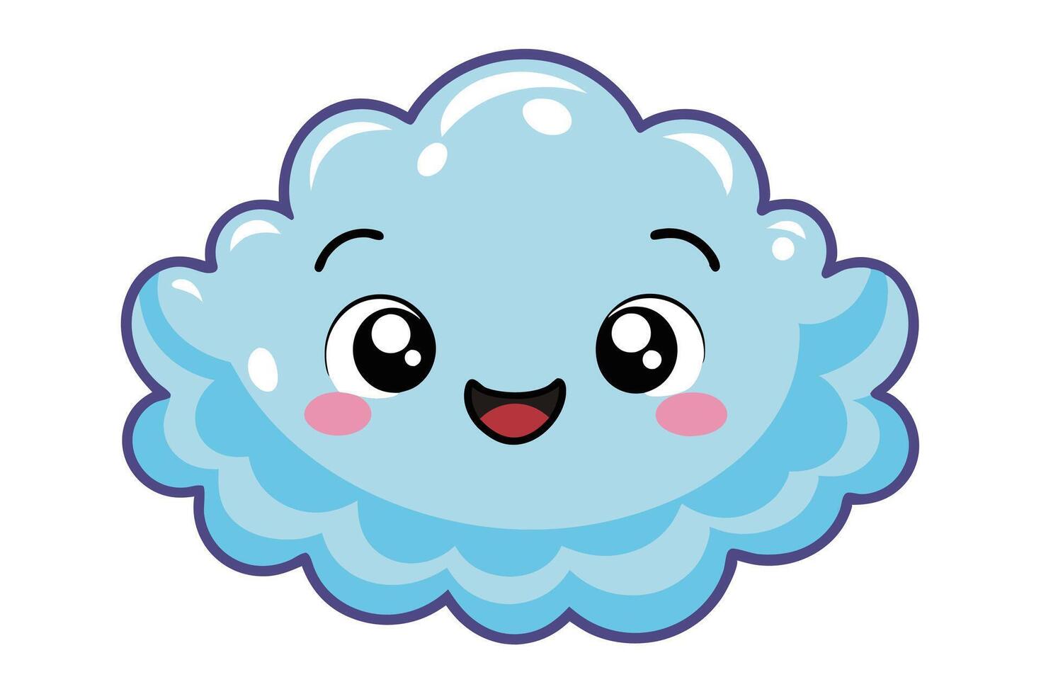 happy cloud white background. vector