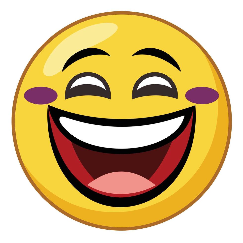 laughing emoji white background. vector