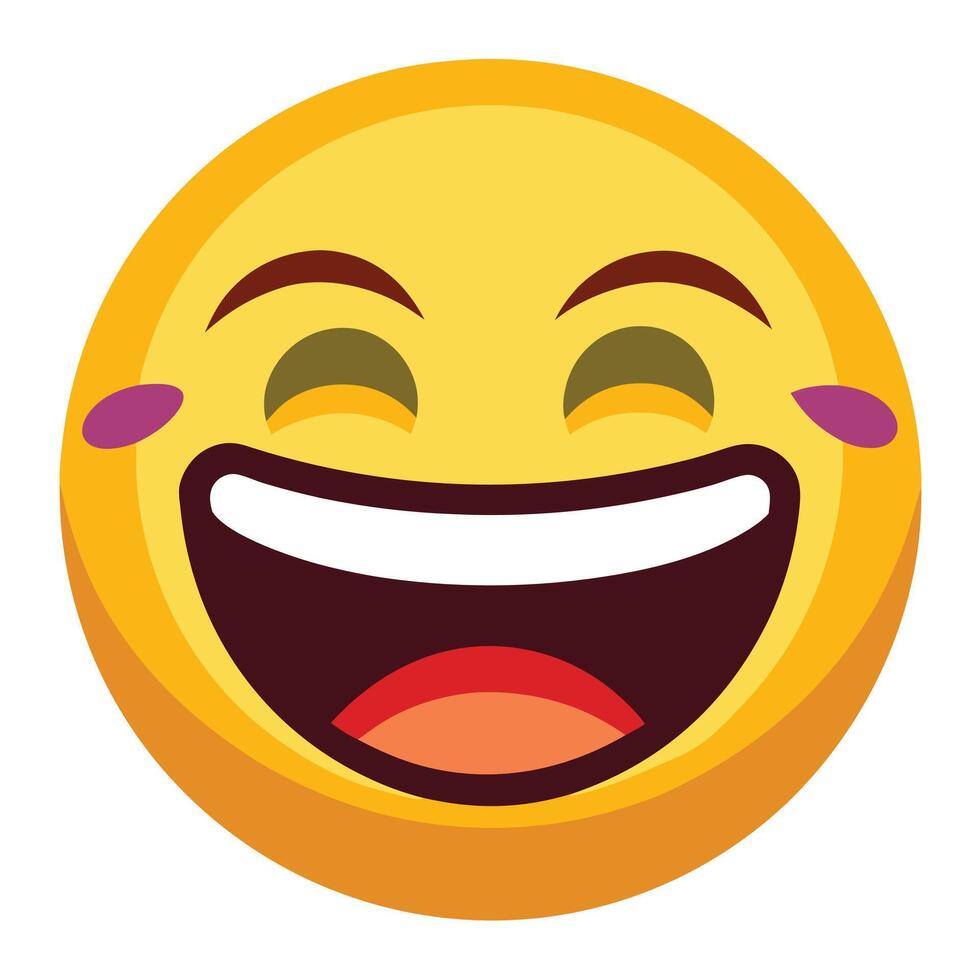 a smiling emoticon with a big smile vector