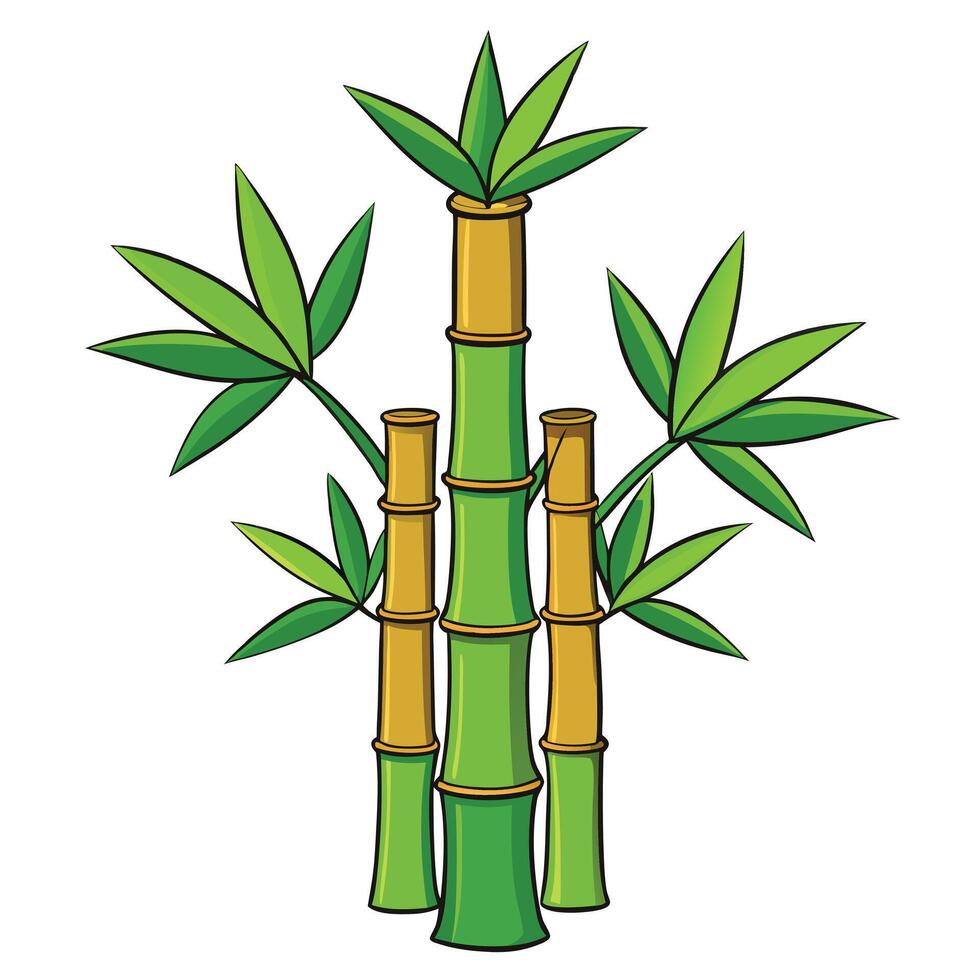 green bamboo tree. vector