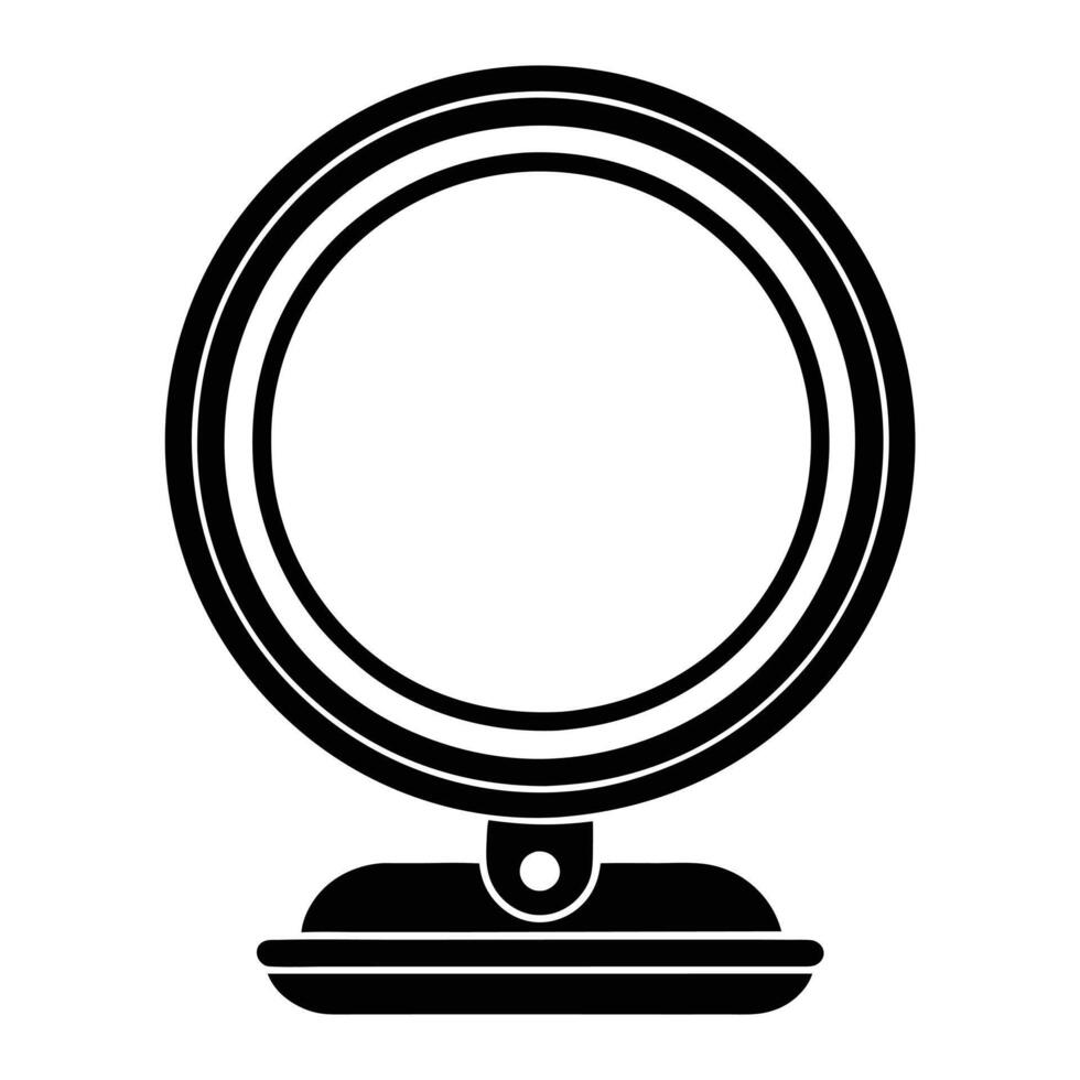 compact mirror icon silhouette white background. vector