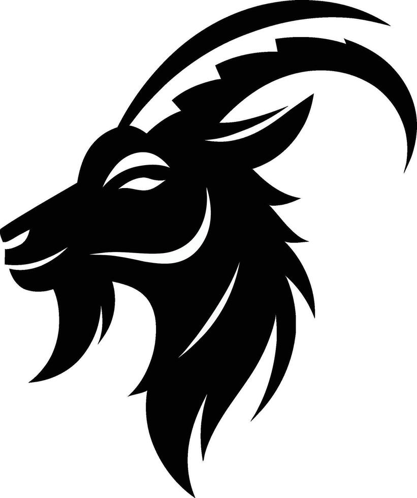 Minimalist Animal Logo Featuring a Goat Head Silhouette vector