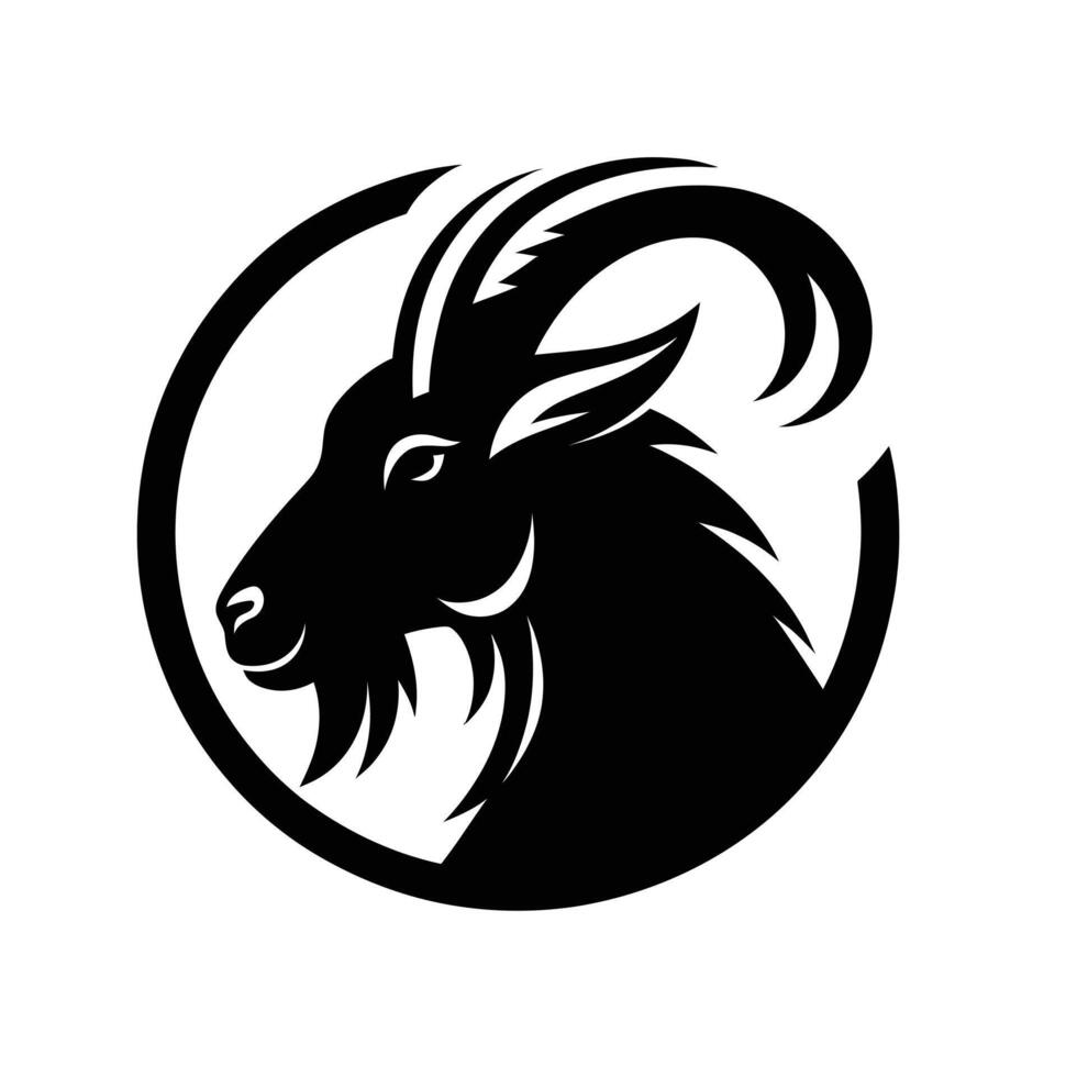 Timeless Goat Head Silhouette Logo for Elegant Branding vector