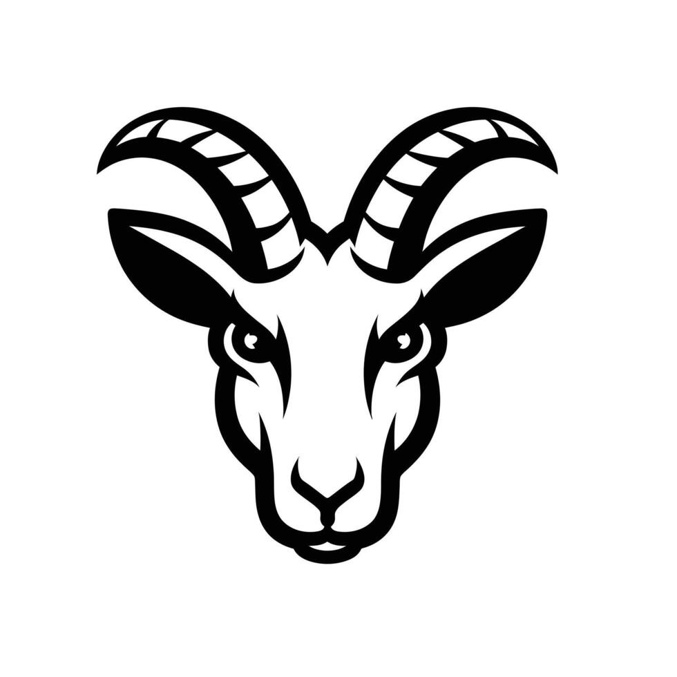 Timeless Goat Head Silhouette Logo vector