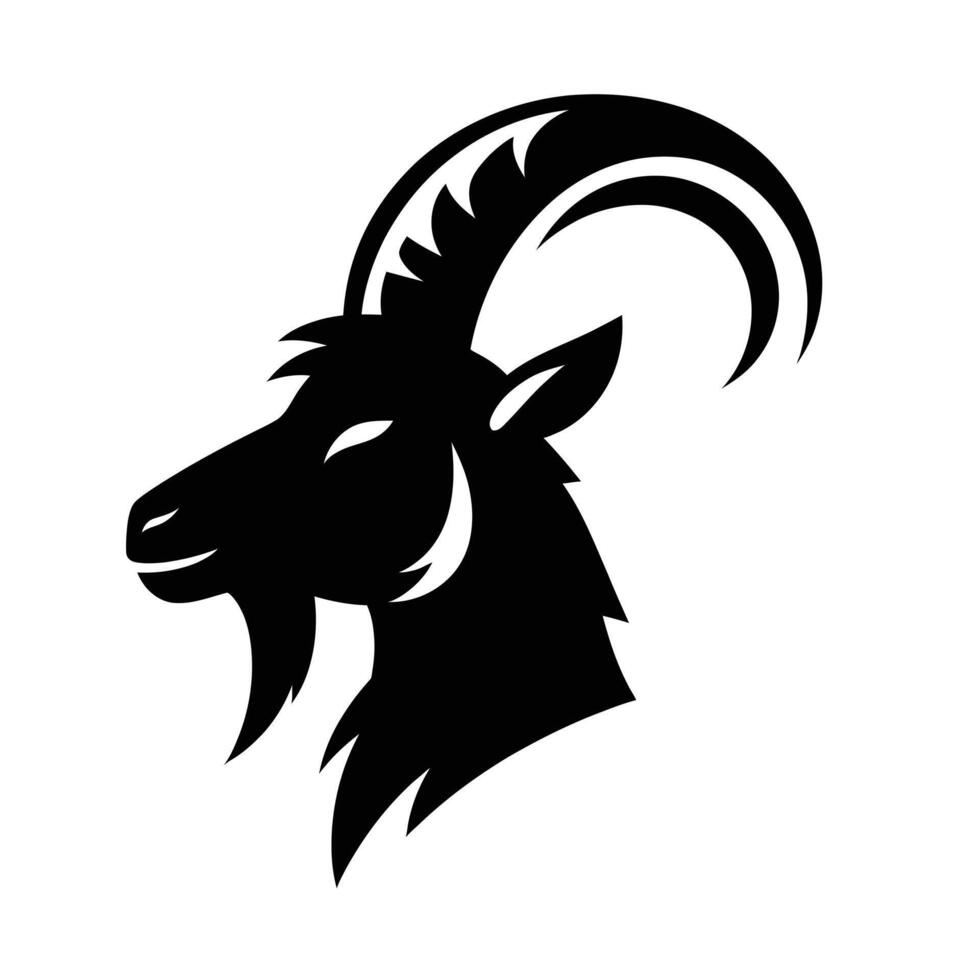 Goat Head Silhouette Logo for Modern Brand Identity vector