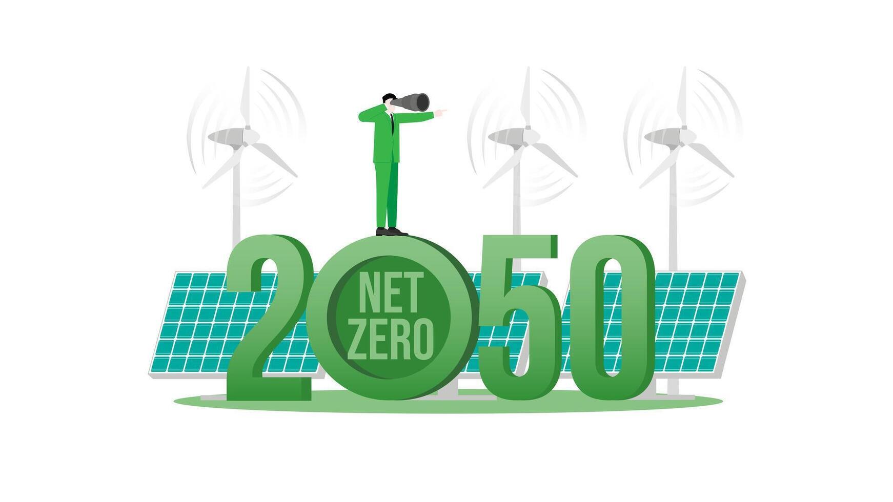 Green energy and vision in the year 2050. A nationally determined contribution, Net Zero emissions vector