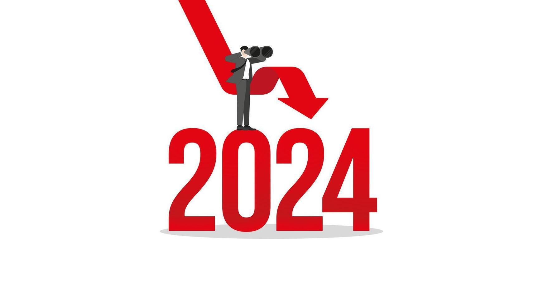 Global recession concept in the year 2024 vector