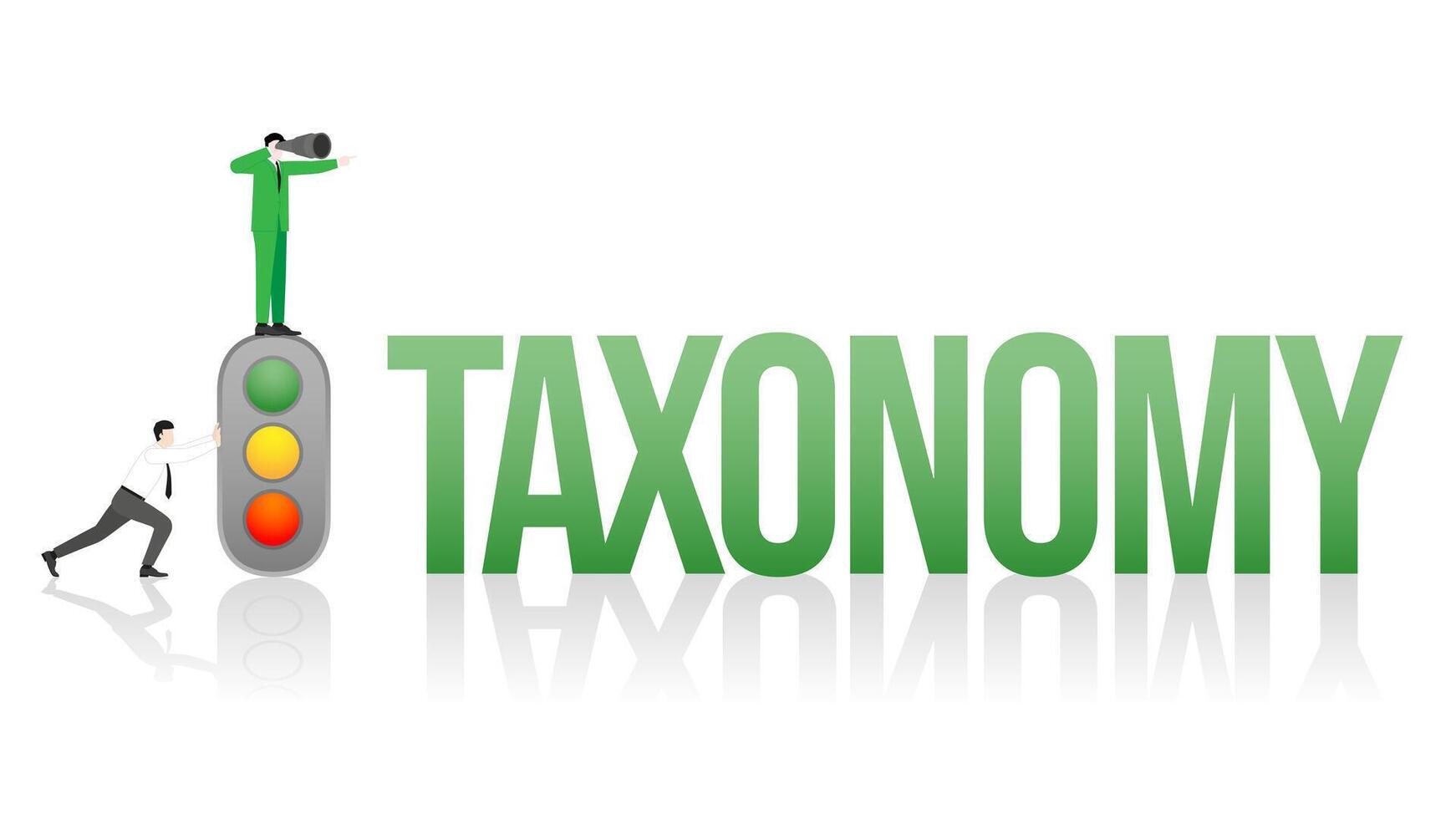 Changing of a new global business policy. Vision businessman on Taxonomy with Traffic Light System. vector