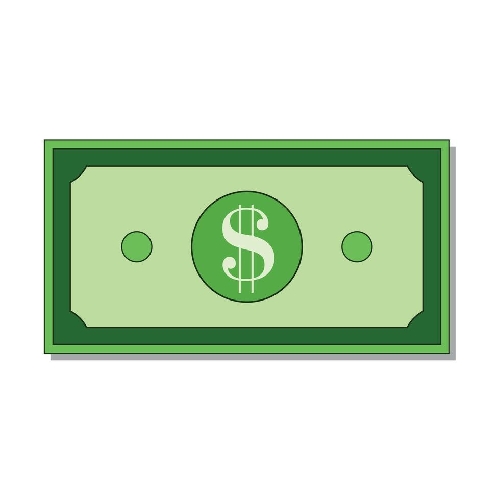 green dollar bill illustration vector
