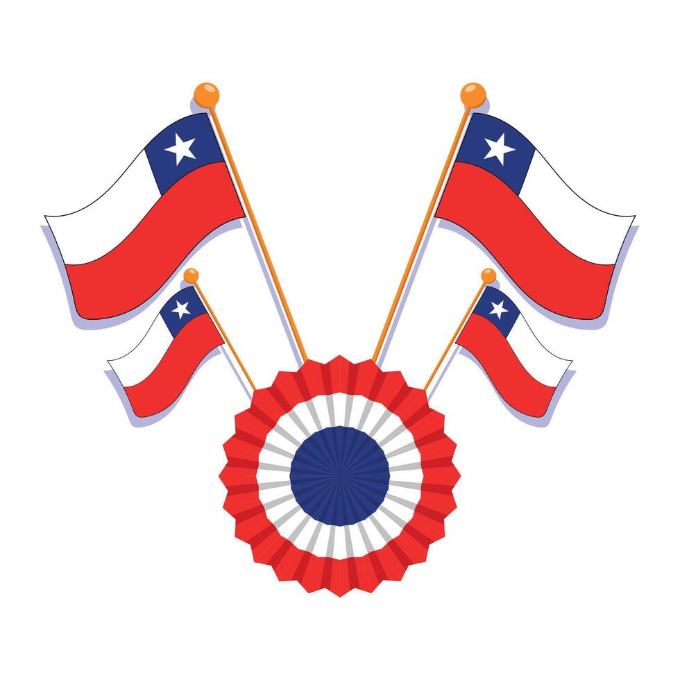 Chilean flags for national holidays vector