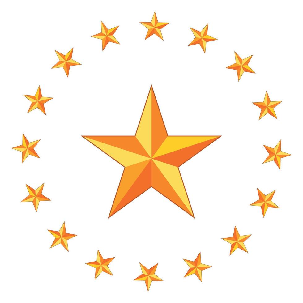 stars in circle vector