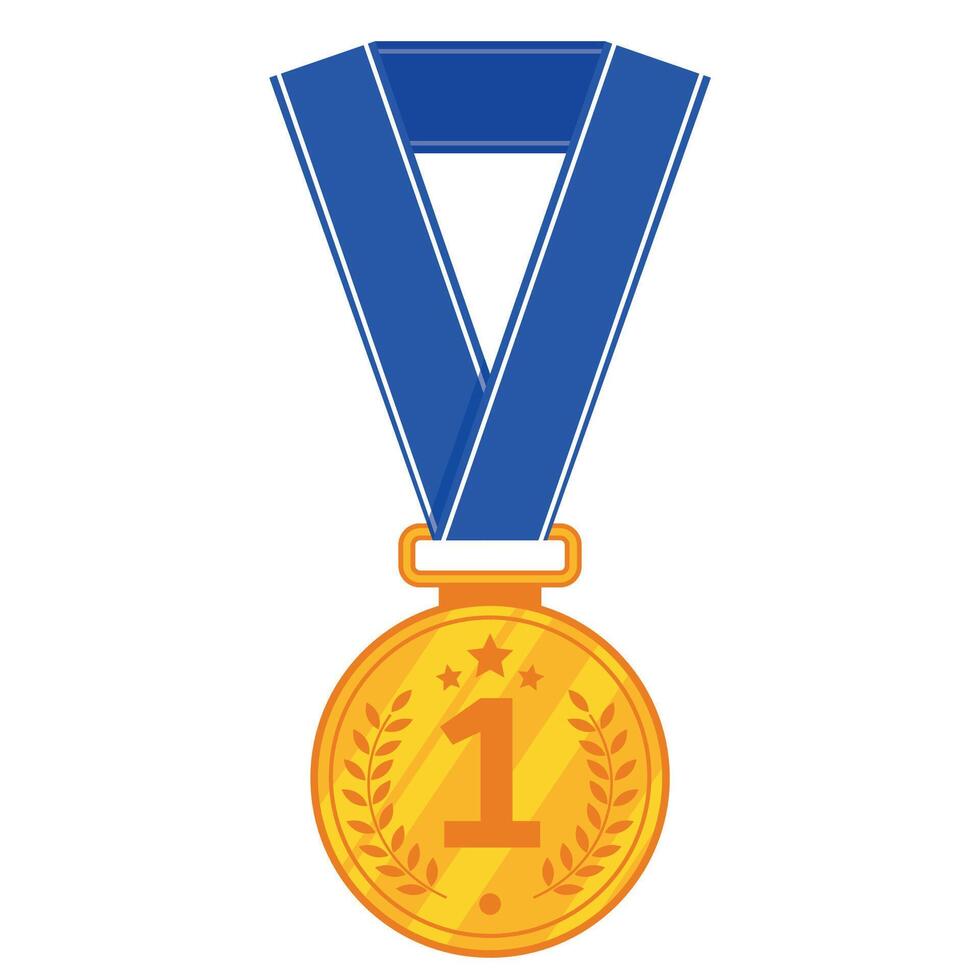 First place gold winner medal vector