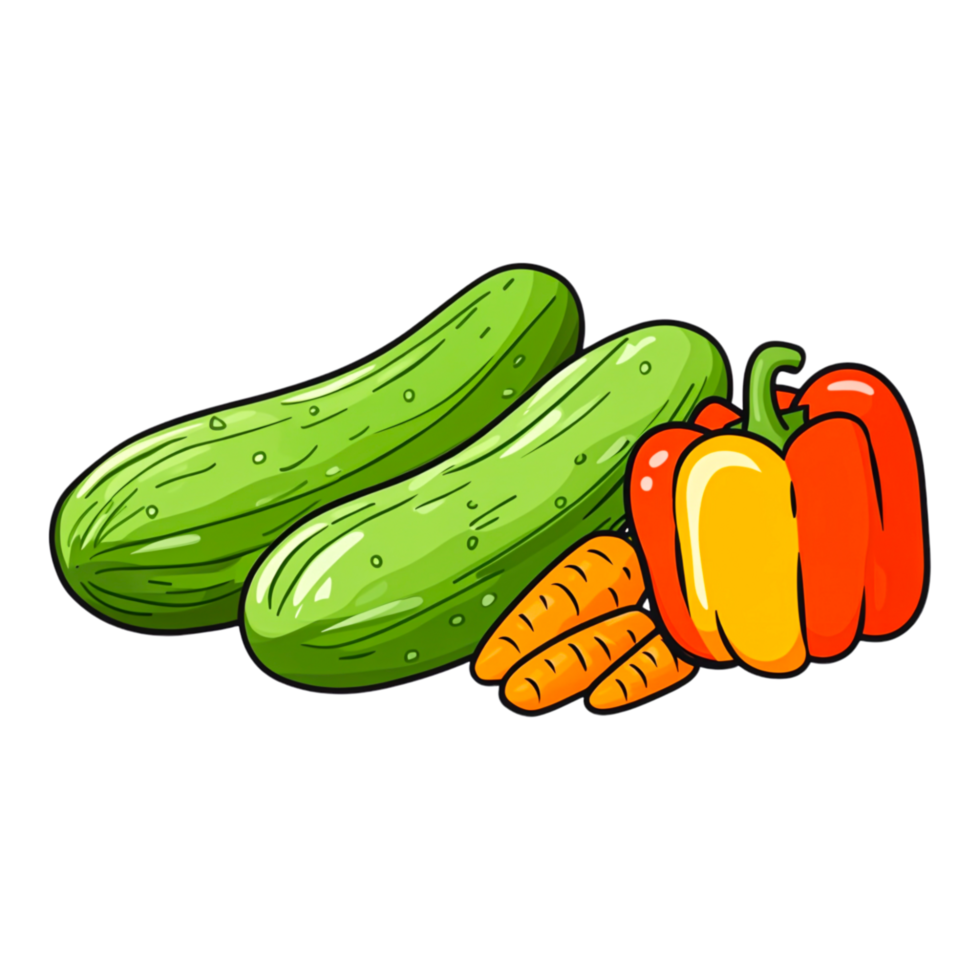 Fresh Vegetables Illustration for Healthy Eating png