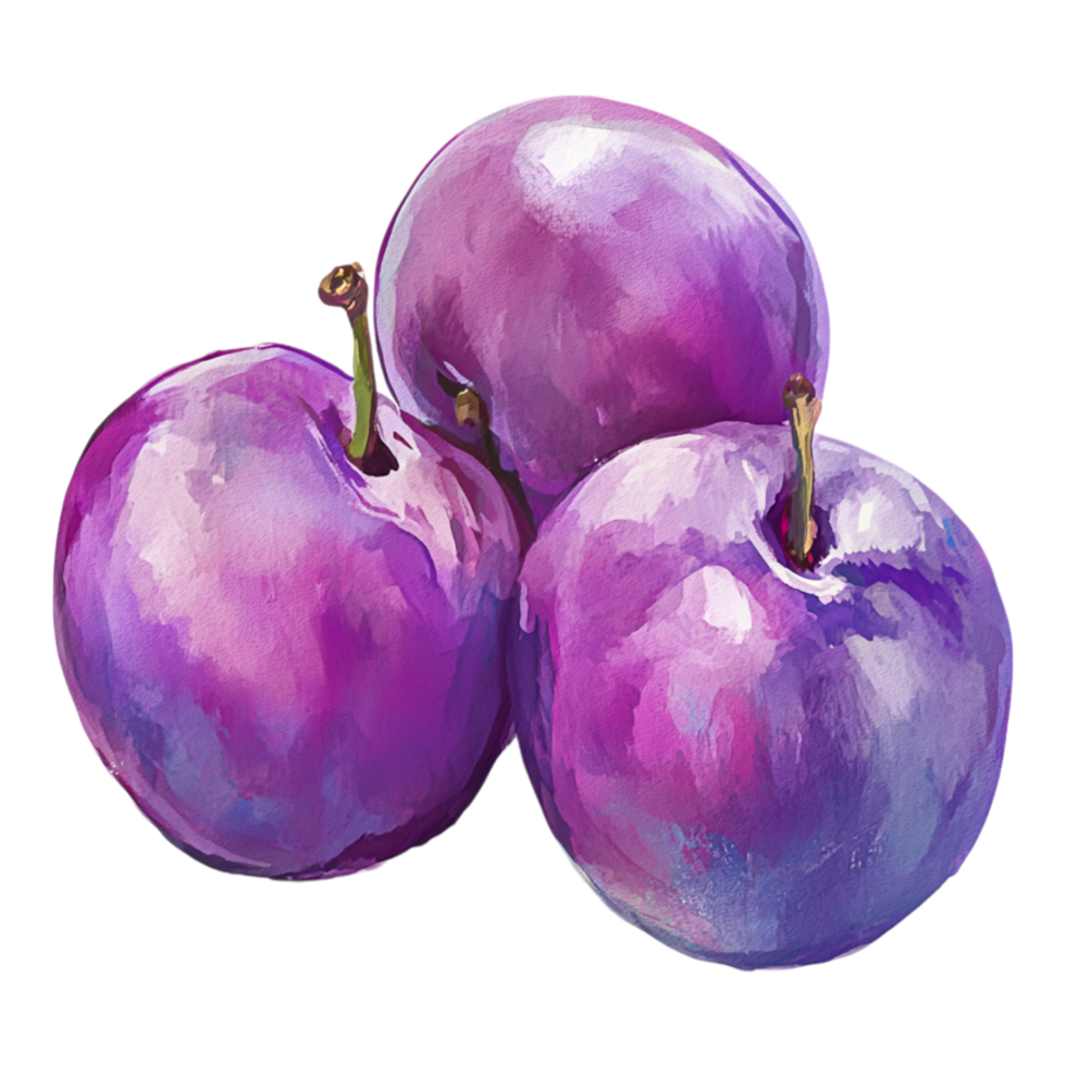 Fresh and Juicy Plums in Vibrant Colors png