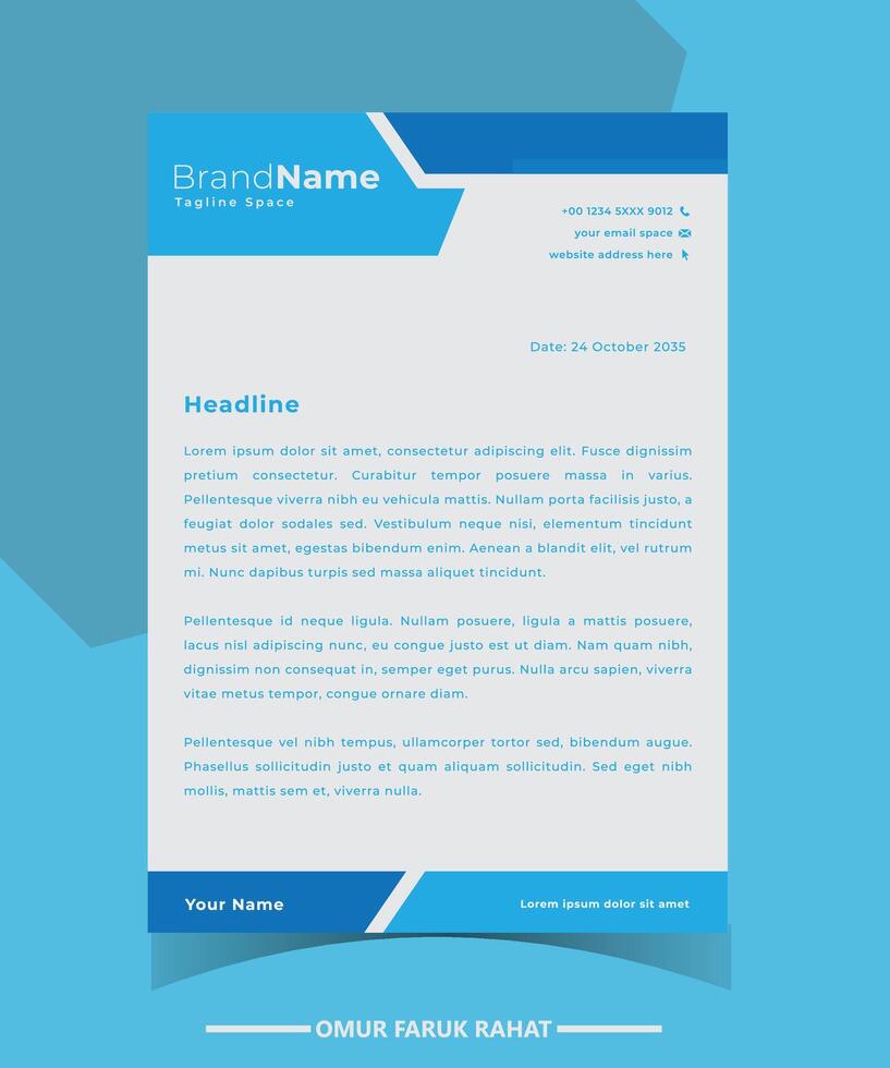 business corporate letterhead design template vector