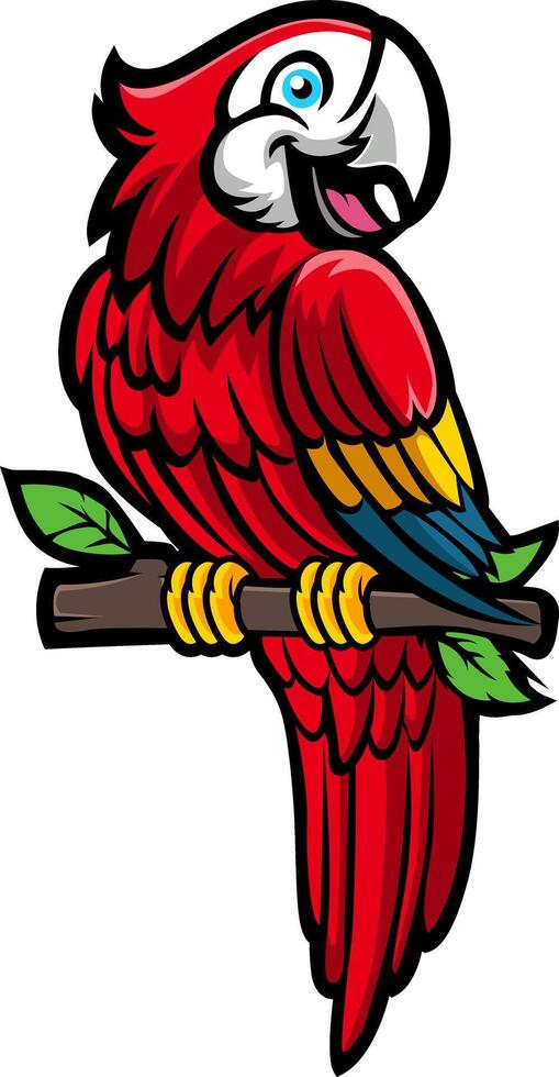 Parrot mascot logo design with modern illustration vector
