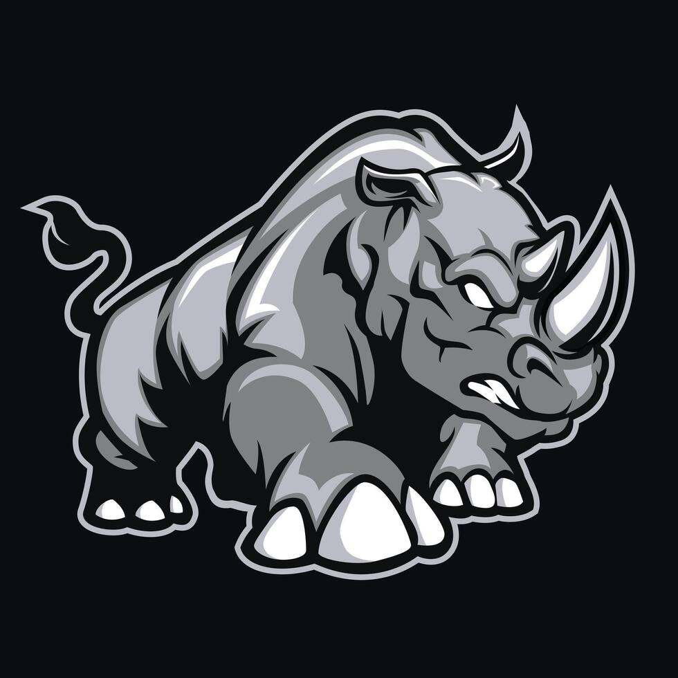 Rhino head , rhino esport logo team, rhino mascot vector