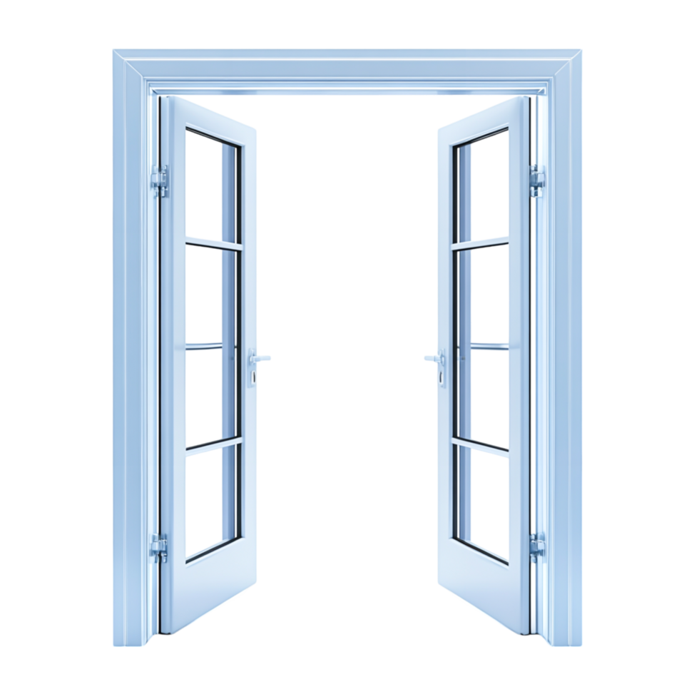 Open Door with Windows Framed in Modern Style png