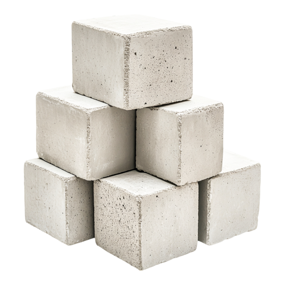 Stack of Concrete Blocks in Various Sizes png