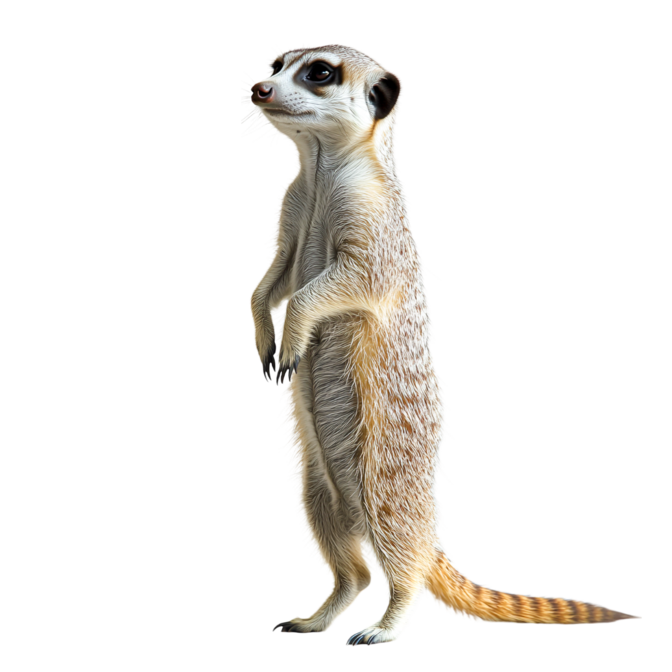 Curious Meerkat Standing Alert in Natural Habitat png