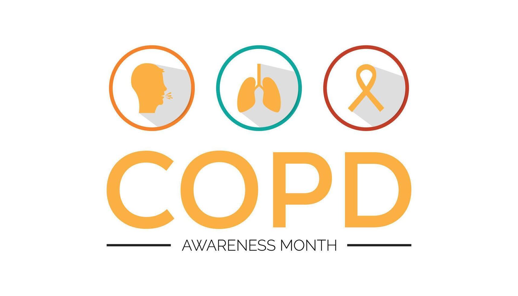 COPD Awareness Month is observed every year on November. Medical Healthcare Awareness concept. background, placard, banner template illustration design. vector