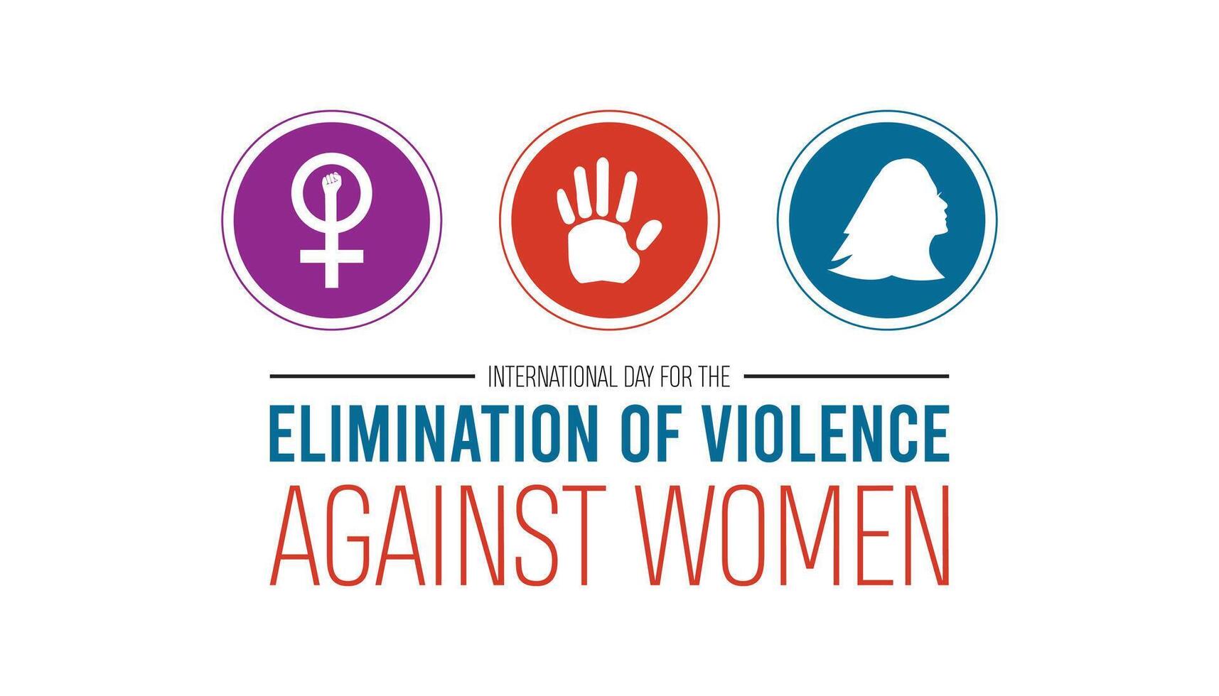 International Day for the Elimination of Violence Against Women is observed every year on November. background, placard, banner template illustration design. vector