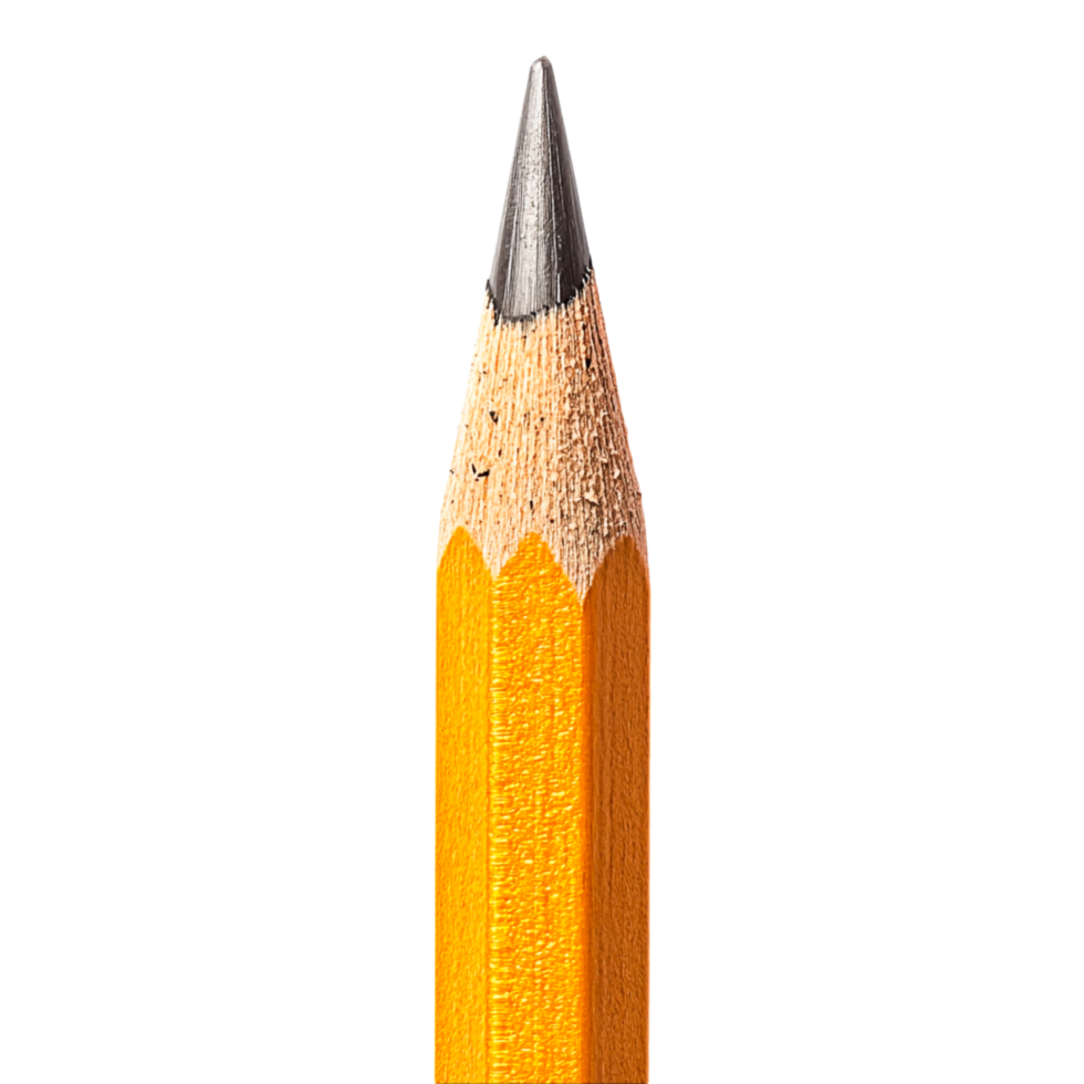 Close-up of a Yellow Pencil with Sharp Tip png