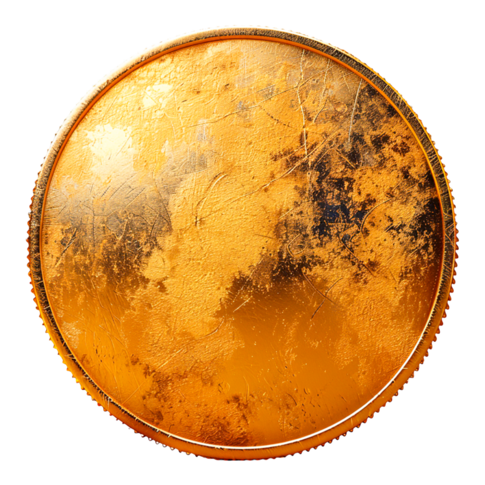Golden Metallic Sphere with Textured Surface png