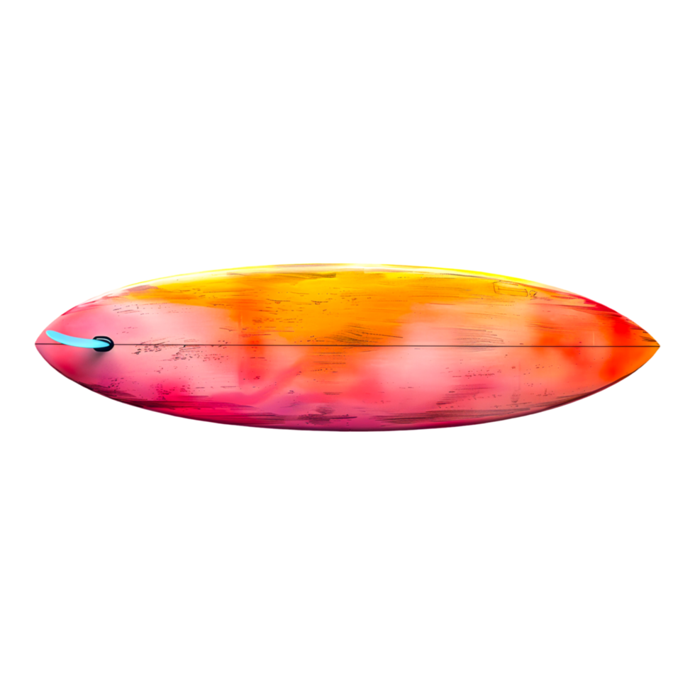 Colorful Surfboard with Vibrant Sunset Design png
