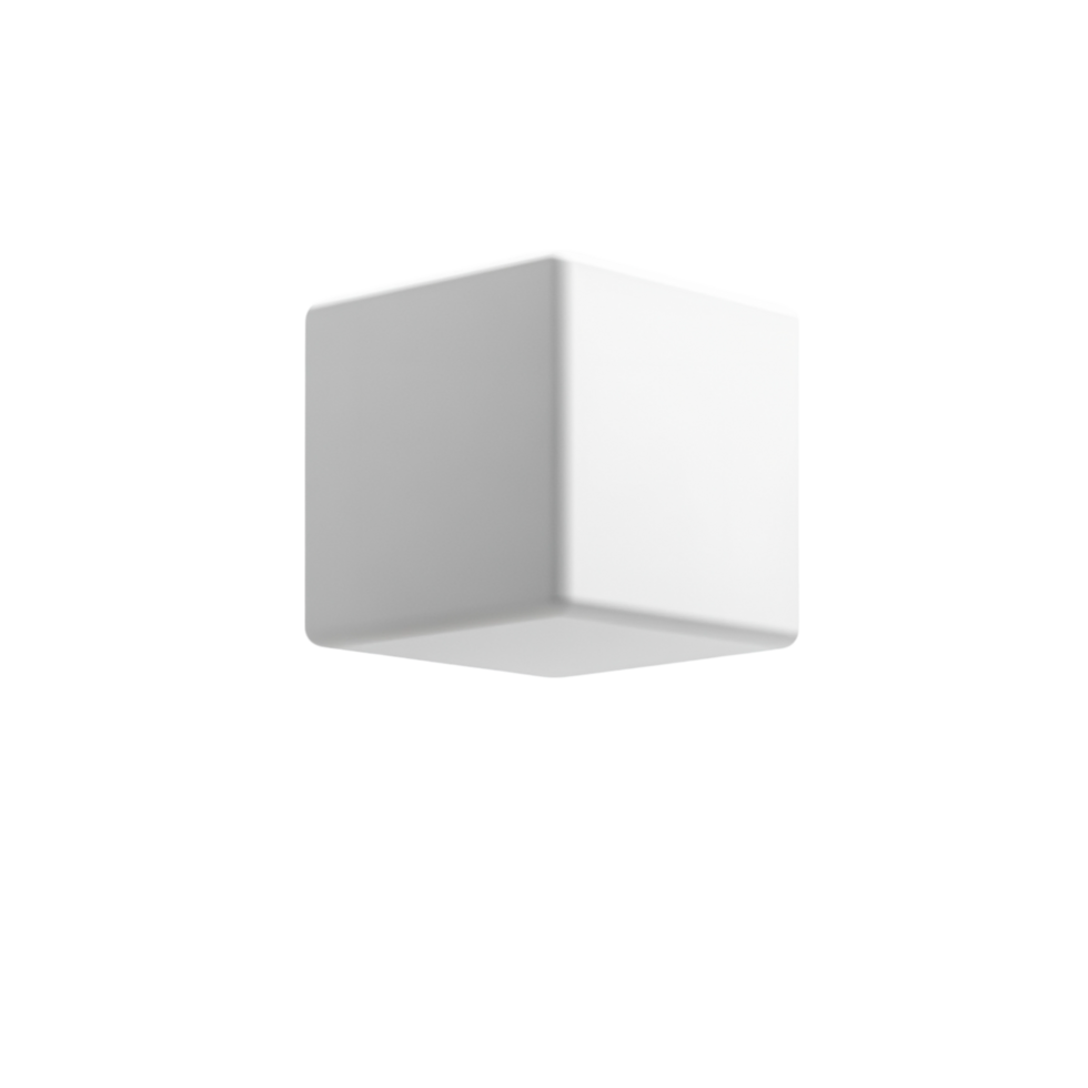 Simple White Cube on Transparent Background png