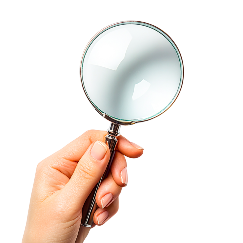 Hand Holding Magnifying Glass png
