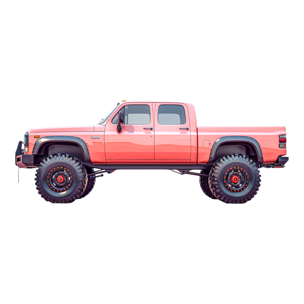 Custom Off-Road Truck in Bold Pink Color png
