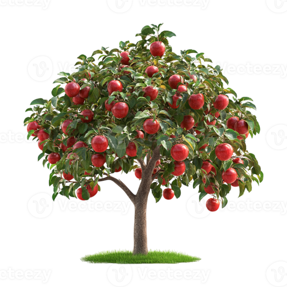 An apple tree with red apples on it png