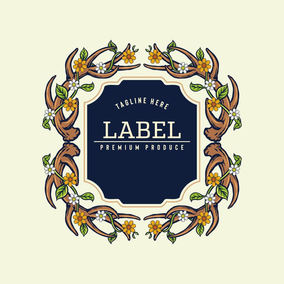 label frame for vintage style products vector