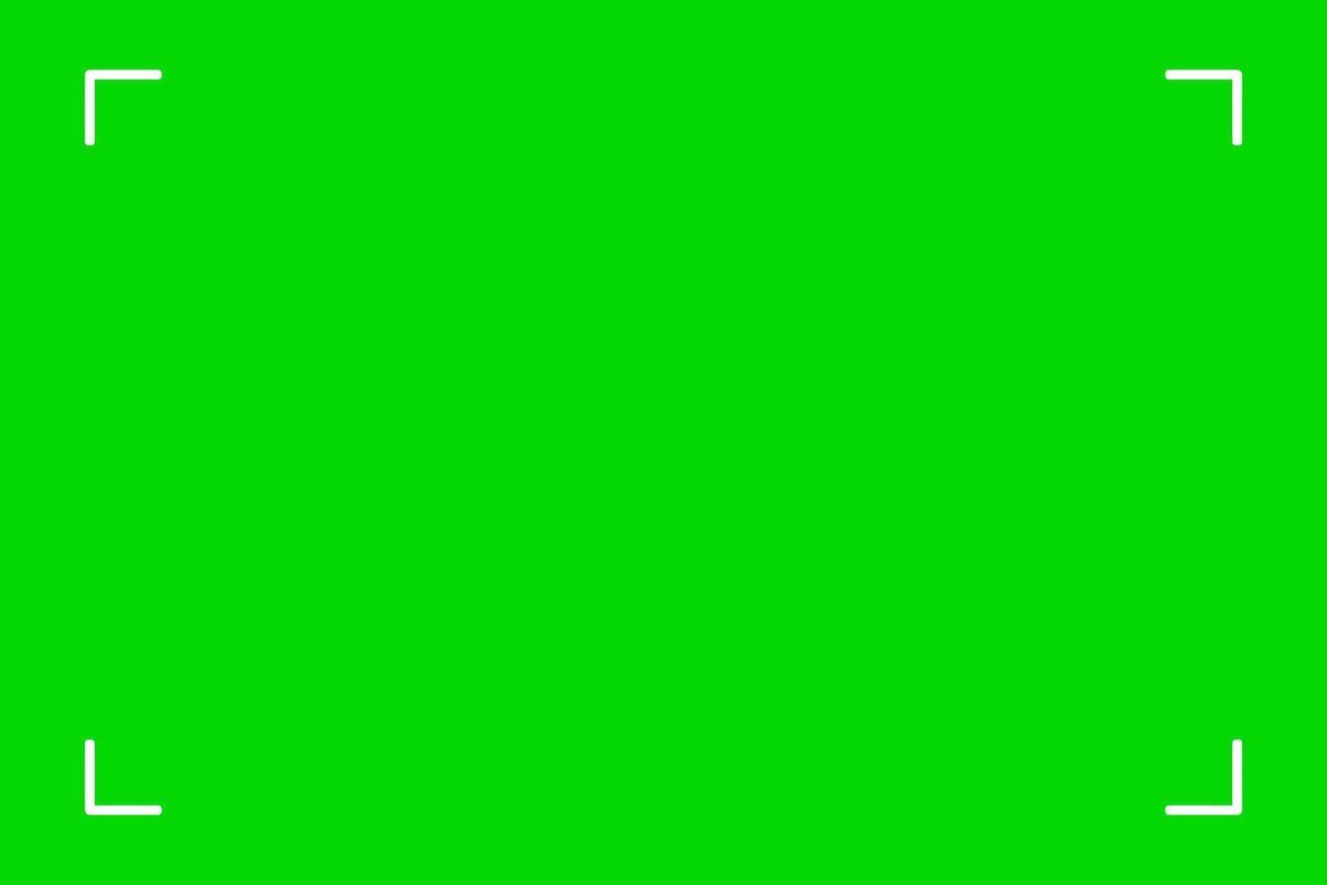 Green screen chroma key background, viewfinder camera frame, film screen template, overlay. Cinema display with grid. vector