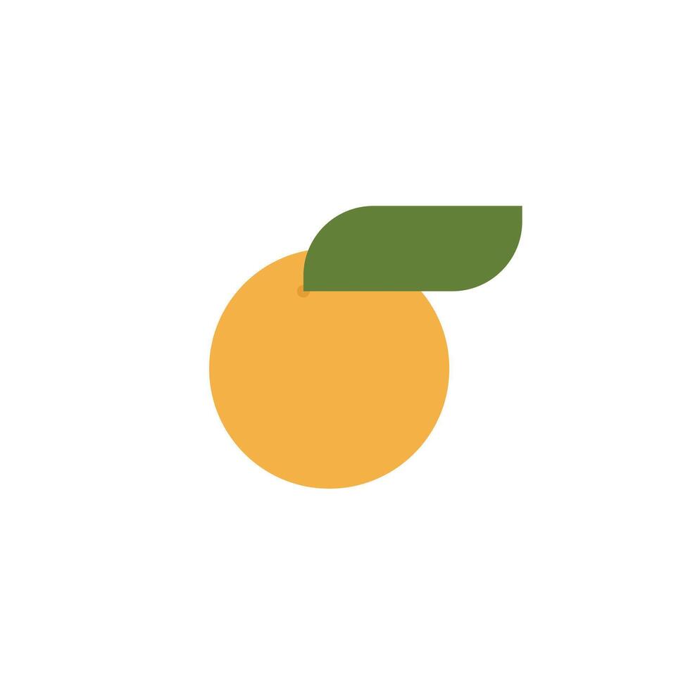 Logo orange fruit simple elegant with blank background vector
