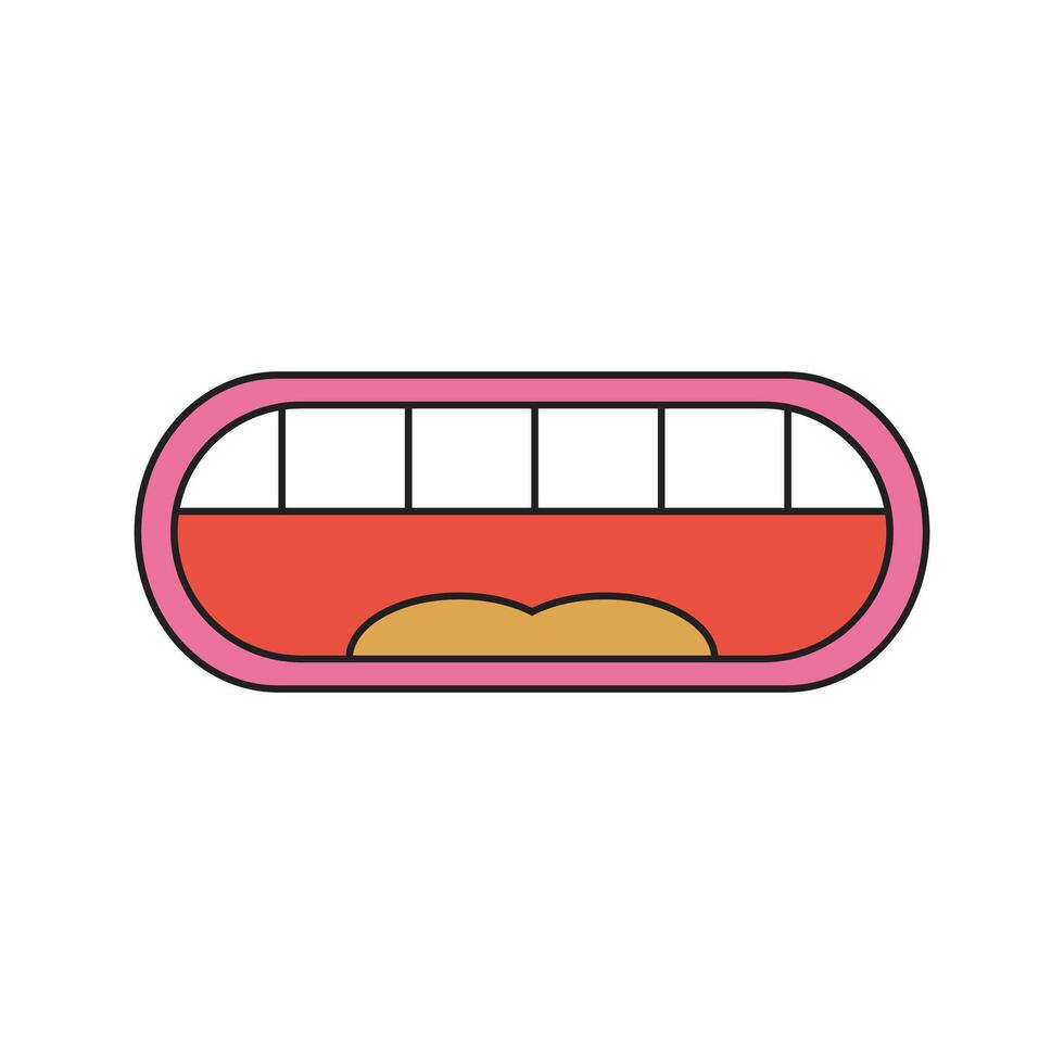 Illustration mouth retro unique design with blank background vector