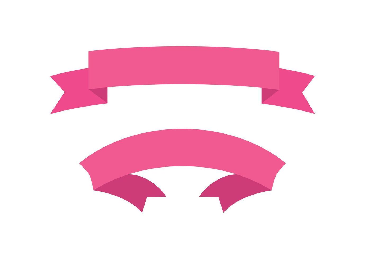 Design template element pink ribbon fold with blank background vector