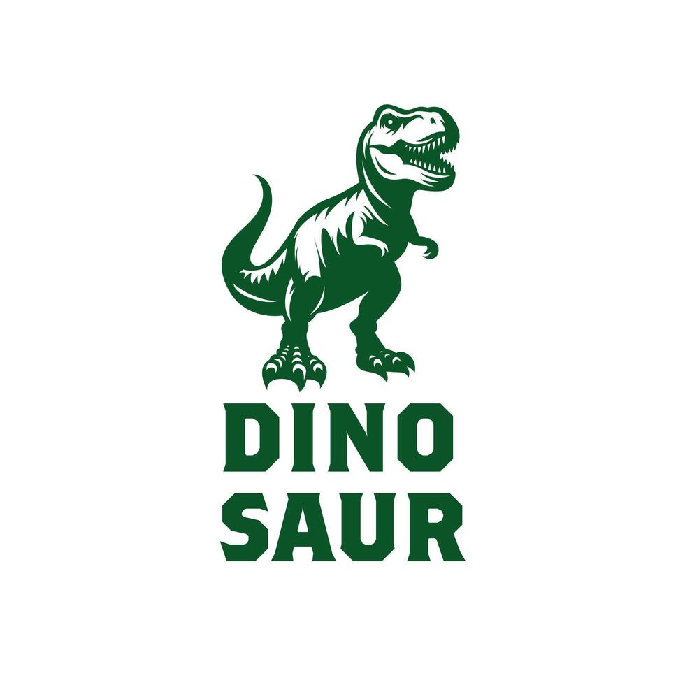 Dinosaur Raptor Ancient Animals Logo Design.Tyrannosaurus T Rex Emblem vector