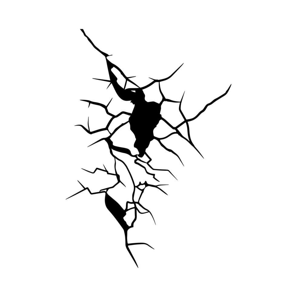 black cracked wall symbol on white background vector