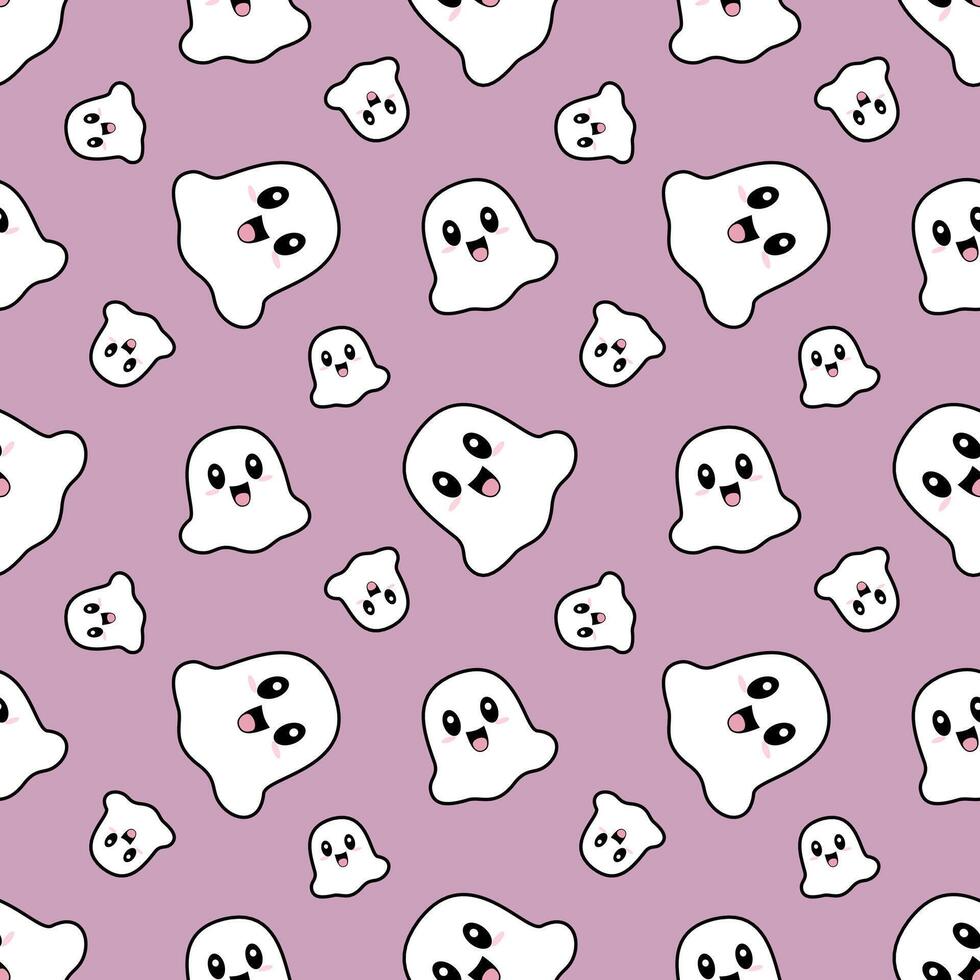 Halloween background. Seamless pattern in Halloween. Cute ghost print. vector