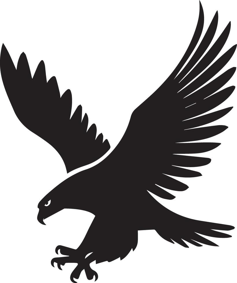 An eagle hunting icon designed for various companies. The design is eerie, haunting, and perfect for logos, posters, t-shirts, and more vector