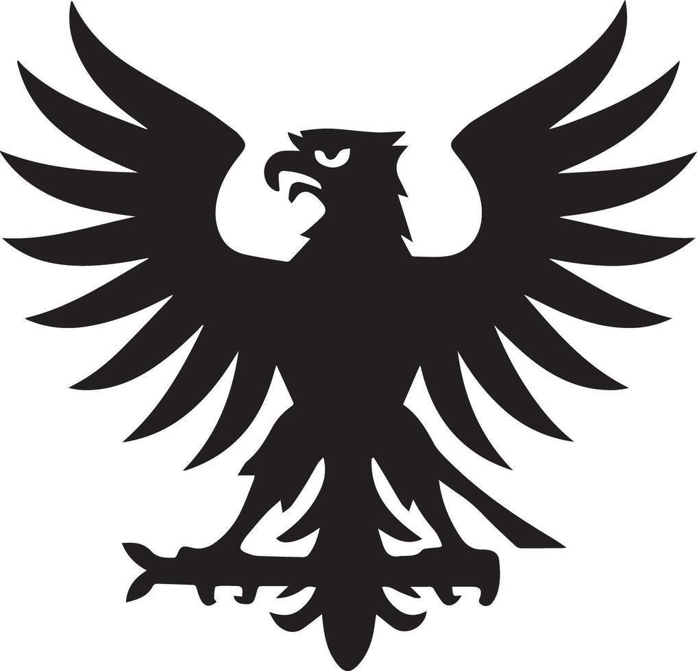 An flying eagle bird icon designed for various companies, featuring a clean, beautiful, and adorable design. Ideal for logos, posters, t-shirts, and more vector