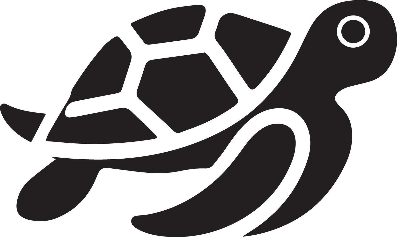 An sea turtle swimming solid black color icon for various companies. This design is clean, stunning, and beautiful, making it perfect for logos, posters, t-shirts etc. vector