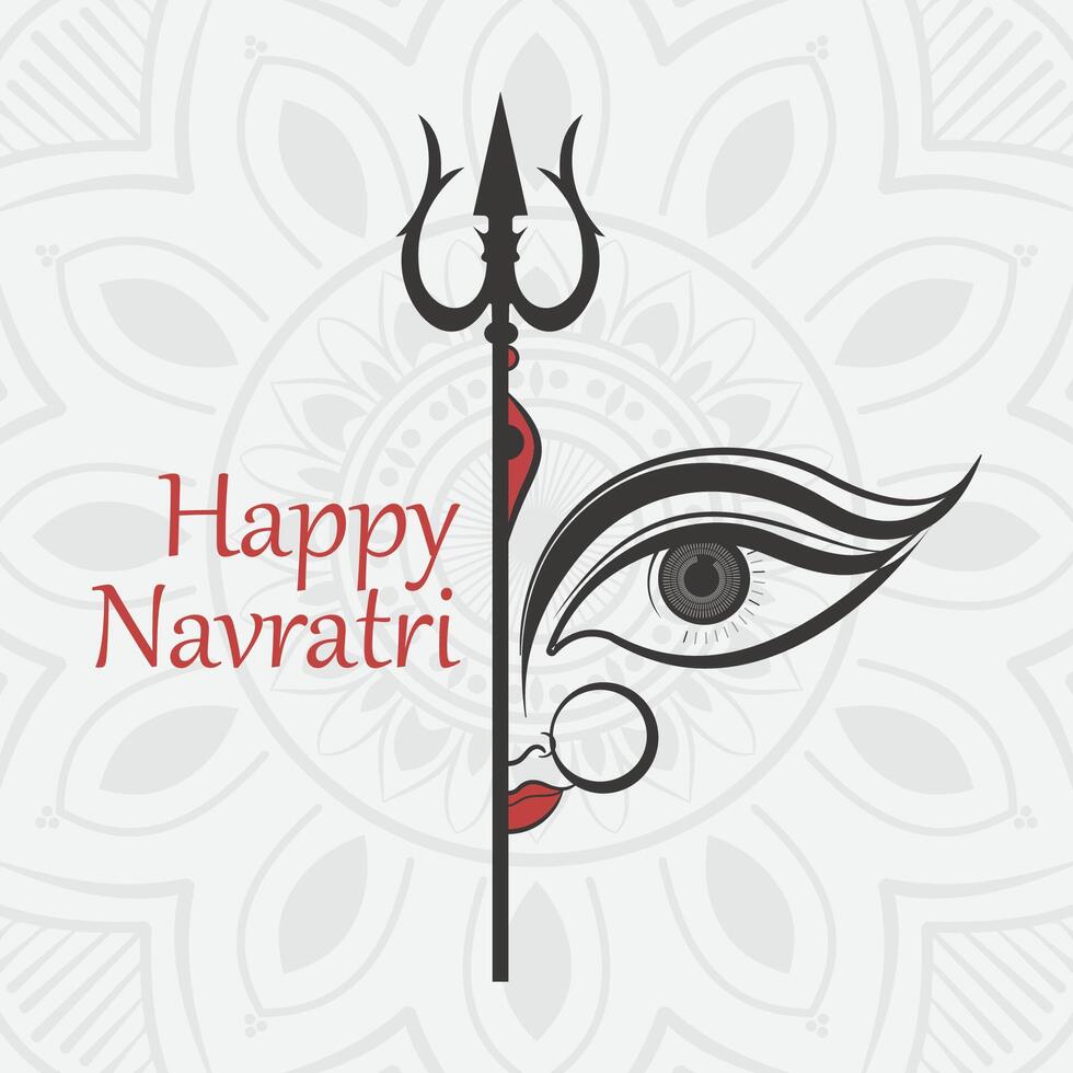 Happy navratri background with goddess durga and dakshinamurthy vector